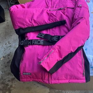 The North Face womens Fuchsia and Black steeptech  Jacket